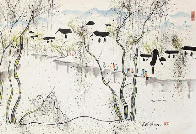 吴冠中江南水乡画集｜每日一画｜18幅精选 文/吴惠良-长江网