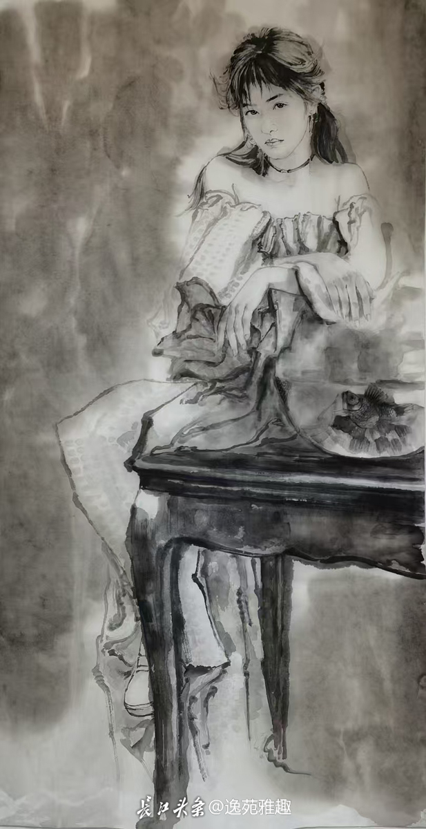 作品赏析】华玉清人物画——水墨丹青绘就灵魂之舞-长江网