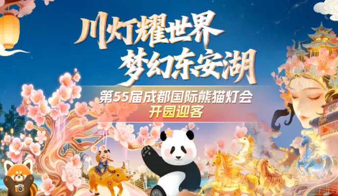 直播结束丨川灯耀世界 梦幻东安湖 第55届成都国际熊猫灯会开园迎客